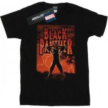 Marvel Ladies Black Panther Wakanda Lightning Cotton T-Shirt L black