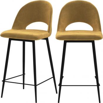 Ensemble de chaises Pénélope en velours jaune - 65 cm