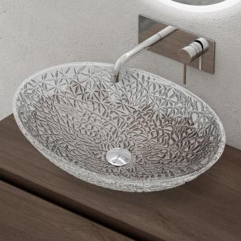 Lavabo Ovale en Verre Transparent – Sogood, 50,5 × 36 × 15,5 cm, Modèle Minerva05