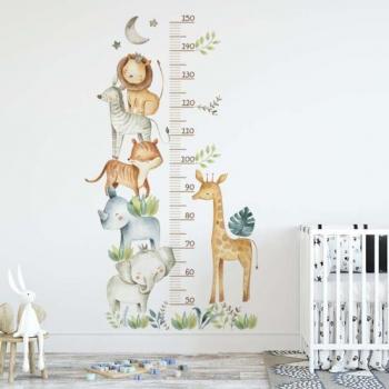 PVC Elephant Giraffe Height Ruler Decals