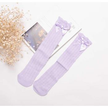 Chauffe-jambes pour bébé avec nœud et bulles haut genou fin sans talon