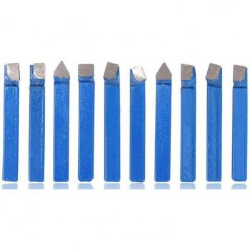 10Pcs 1/4 Inch Blue Carbide Tool Bit Set