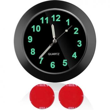 Luminous Mini Car Clock - Quartz Mechanical Digital Watch with Stick-On Design