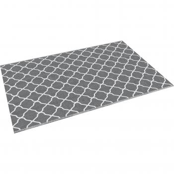 Garten- und Strandtuch Outsunny – Doppelseitiger Teppich mit Fischernetz, 182 × 274 cm, UV‑resistent, Hellgrau/Weiß