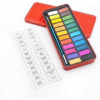 Profi Aquarellfarben Set 12/18/24 Farben mit Pinsel