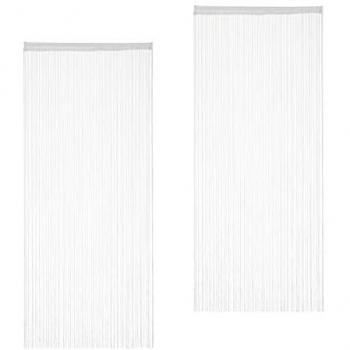 White String Curtains, Set of 2, Eyelet Top, 90x245 cm