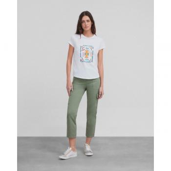 Silbon - Pantalón recto de mujer regular fit con bolsillos cargo