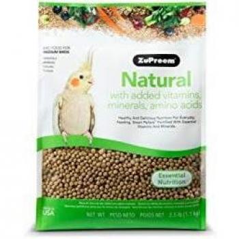 ZuPreem Natural with Added Vitamins and Minerals for Medium/Large Birds, 2.5 kg