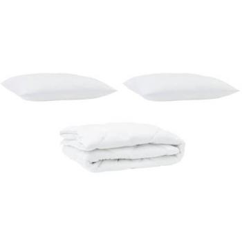 Piumone Poplun 200x220 cm Bianco – Con 3 cuscini in microfibra