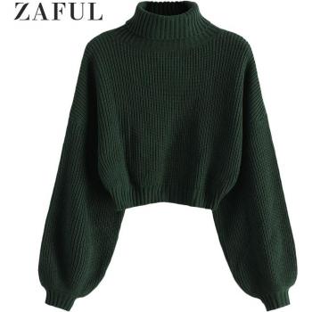 Pull court élastique à col roulé ZAFUL