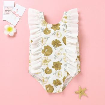 Newest Baby Girl's Sweet Floral One-Piece Swimsuit