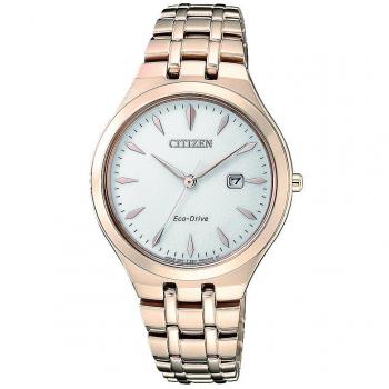 Citizen Solar Damenanaloguhr mit Edelstahlarmband EW2493‑81B