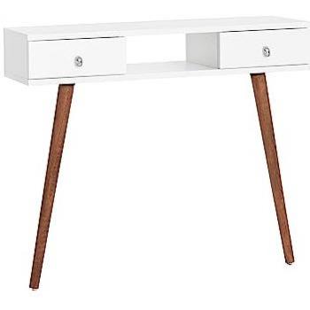 Mueble Recibidor Consola Blanco y Roble 90 x 30 x 77 cm