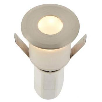 Hades LED Outdoor Recessed Ground Decking Light Satin Nickel Effect Plate 3000K IP67