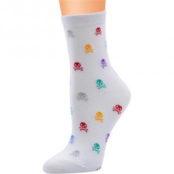 Chaussettes fantaisie en coton pour femme, motif Halloween squelette