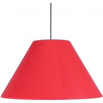 ABJ EMPIRE – Suspension conique tissu noir, abat-jour empire rouge 1 ampoule E27 urbain P40×D40×H85 cm