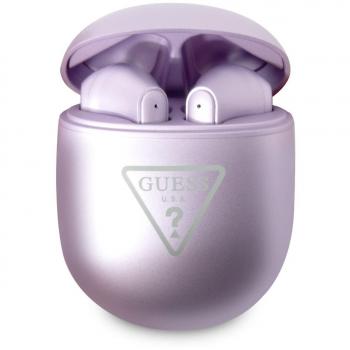 Guess Auricolare Originale Bluetooth Stereo Tws Earbusd Triangle Purple