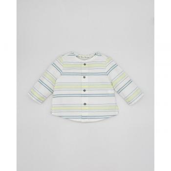 Fina Ejerique - Camisa rayas anchas azul y amarillo