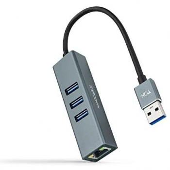 Nanocable Conversor USB 3.0 Ethernet + 3xUSB 3.0
