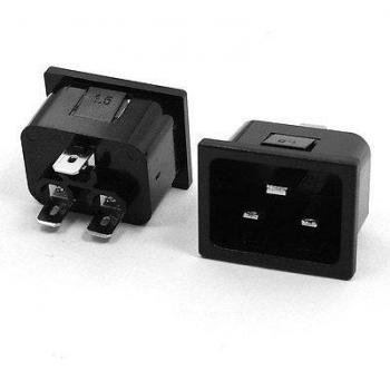 2 Pcs 3 Pin C14 Power Inlet Socket 250V 16A Panel Mount