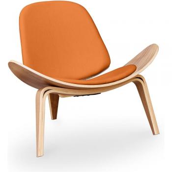Fauteuil Scandinave Luna - Revêtement Similicuir Orange
