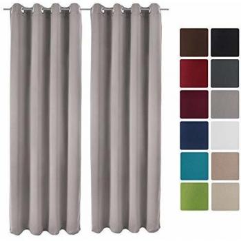 Rideaux Occultants Amelie 140x245 cm - Lot de 2 - Gris