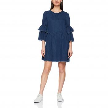 ONLY Vestido Onlflynn Raw Edge, Denim Oscuro, Talla 34