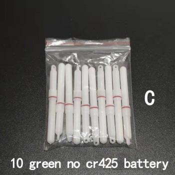 10Pcs Battery Operated LED Light Sticks Green/Red for Night Fishing