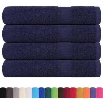 VidaXL Towels 4 pcs Navy Blue 100x200 cm 360 gsm 100% Cotton