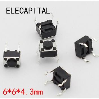G89 6x6x4.3MM 4PIN Tactile Micro Switch 50pcs Direct Plug-in Self-reset