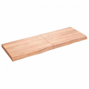 Wall Shelf Light Brown 140x50x(2-6) cm Treated Solid Wood Oak Vidaxl