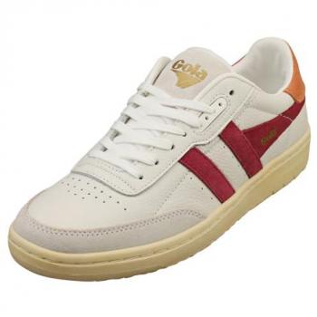 Baskets Gola Falcon pour Femme - Cuir Blanc Cerise