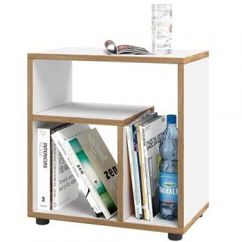 Tavolino Semplice VCM 55x50x30 cm – Zeito in bianco e rovere miele