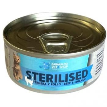 Comida Húmeda Para Gatos Esterilizados Sin Granos Ternera y Pollo Barakaldo Vet Shop 85 Gr