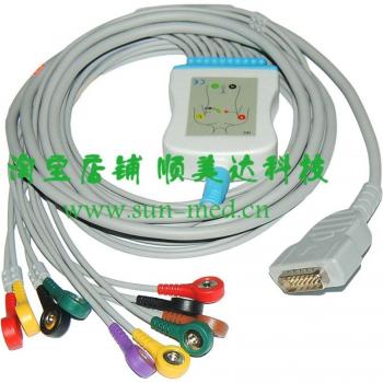 Cables EKG ECG compatibles para GE Mac500 Mac800 Mac1200 con conector Snap IEC
