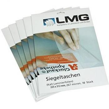LMG Siegeltaschen 225 x 312 mm A4, Packung mit 10 (LMG Kaltlaminierfolien 225 x 312 mm)