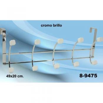 Puerta Colgador 5 Ganchos Metal + 10 Pomos Blanco Mate DonRegaloWeb