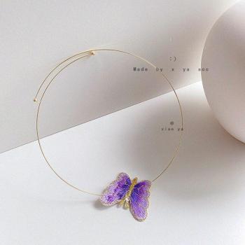 MENGJIQIAO collier tour de cou papillon coréen