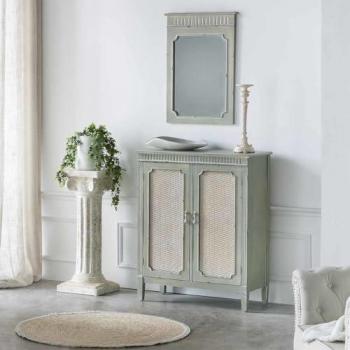 WANDERLUST DECO Recibidor de madera con verde 78x36x95