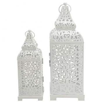 Mobili Rebecca 2 Candelabros Pasillo Metal Blanco 39x14,5x14,5