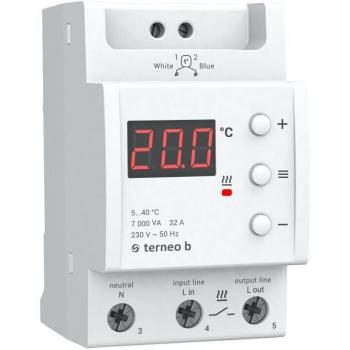 Termostato Terneo b Digital para Suelo Radiante con Potencia Máxima de 7000 VA y Corriente de 32 A – Estilo Clásico