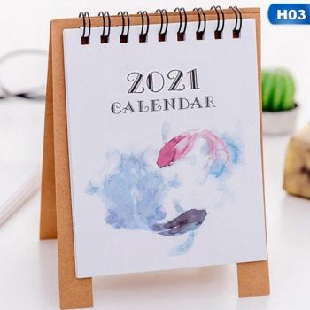 Karikatur Mini Schreibtisch Papier Kalender Dualer Planer Tischplaner Jahresagenda Organizer