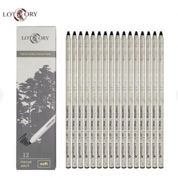 12Pcs Soft Charcoal Drawing Pencils Set