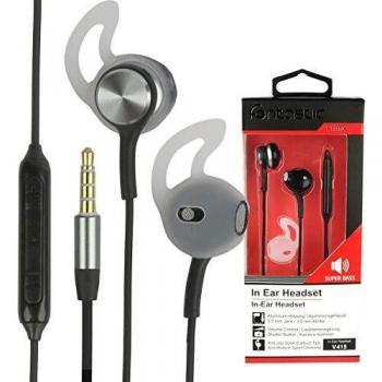 Cuffie Auricolari Audio 3.5 mm con Microfono e Controllo Volume V415 Nero