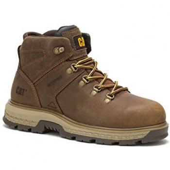 CAT Exposition Leather Hiker Safety Boots - Brown - Size 6