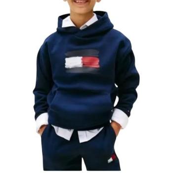 Sudadera infantil Tommy Hilfiger con capucha y emblema