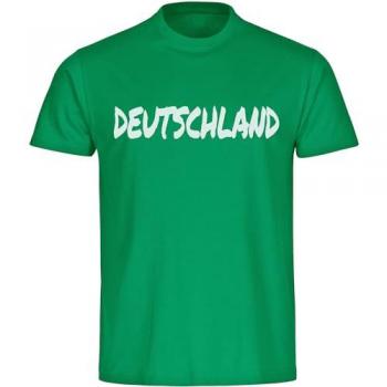 Multifanshop® Kinder T-Shirt Deutschland Textmarker Druck weiß Plakat Junge Mädchen Fanartikel Größe 128 grün