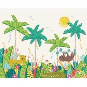 Vibrant Jungle Animals Wall Mural - Green / 1.35kg