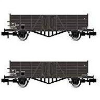 Wagons tombereau bas SNCF - 2 voitures de marchandises basses SNCF