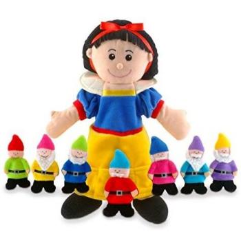 Marioneta fiesta crafts de tela para mano y dedos blancanieves